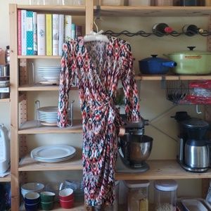 Multicolored wrap dress